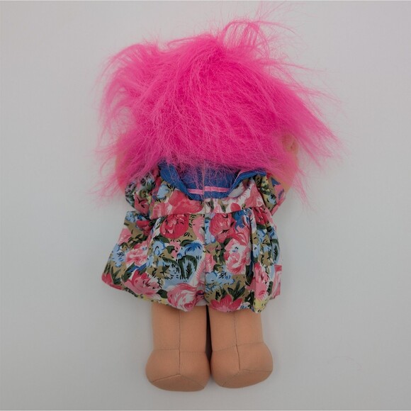 Vintage Russ Berrie Troll Kidz Rosie Doll Plush Cottagecore Floral 9" Pink NWOT - Picture 4 of 9